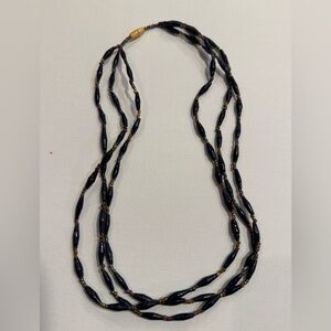 Chic Black and Gold Beaded Necklace